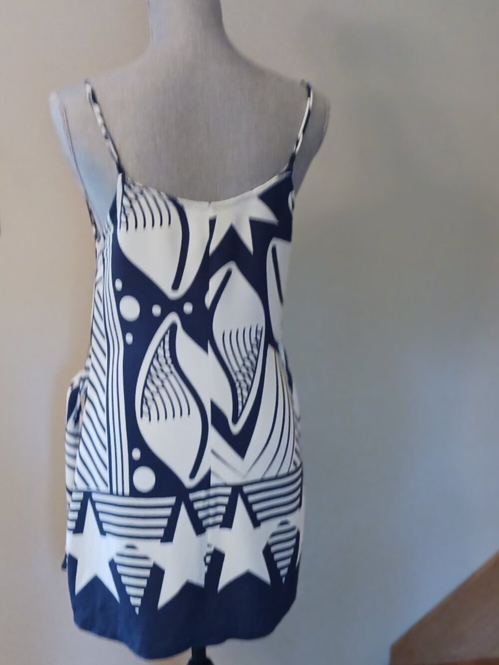 Farm Rio blue and white print mini wrap dress - Picture 2 of 9